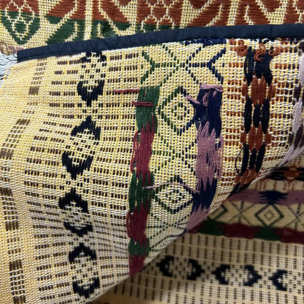 Guatemalan Quetzal Bird Hand Woven Textile Wall Hanging 17 X 41
